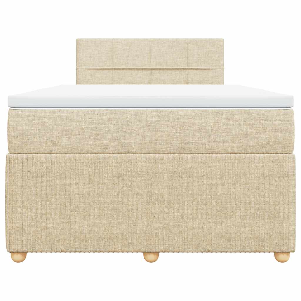 vidaXL Boxspring met matras stof crèmekleurig 120x190 cm, foto 4
