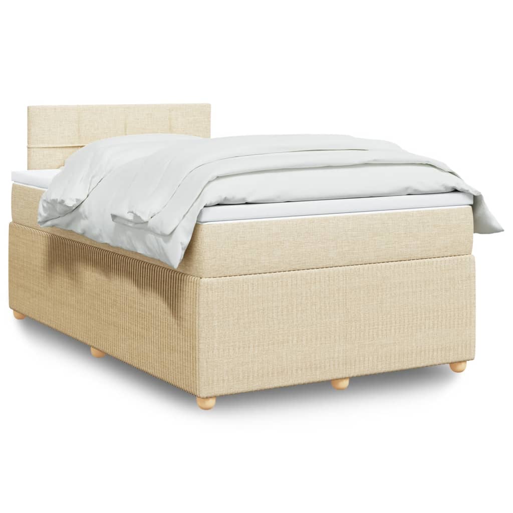 Boxspringbett mit Matratze Creme 120×190 cm Stoff