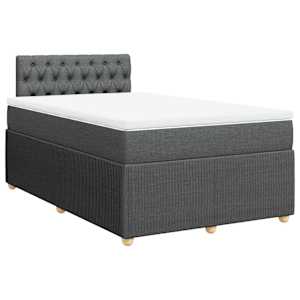 Box spring postel s matrací tmavě šedá 120x190 cm textil - obrázek 2