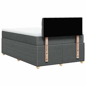 Box spring postel s matrací tmavě šedá 120x190 cm textil - obrázek 6