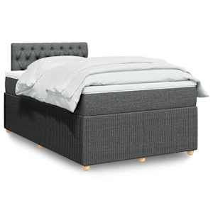 Box spring postel s matrací tmavě šedá 120x190 cm textil - obrázek 1