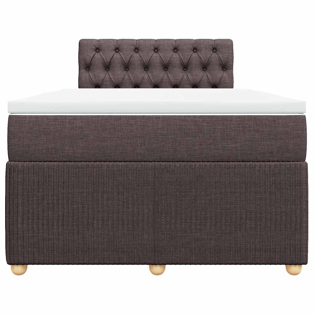 vidaXL Boxspring met matras stof donkerbruin 120x190 cm bruin, foto 4
