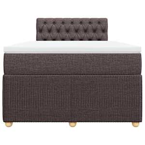 Box spring postel s matrací tmavě hnědá 120x190 cm textil - obrázek 4