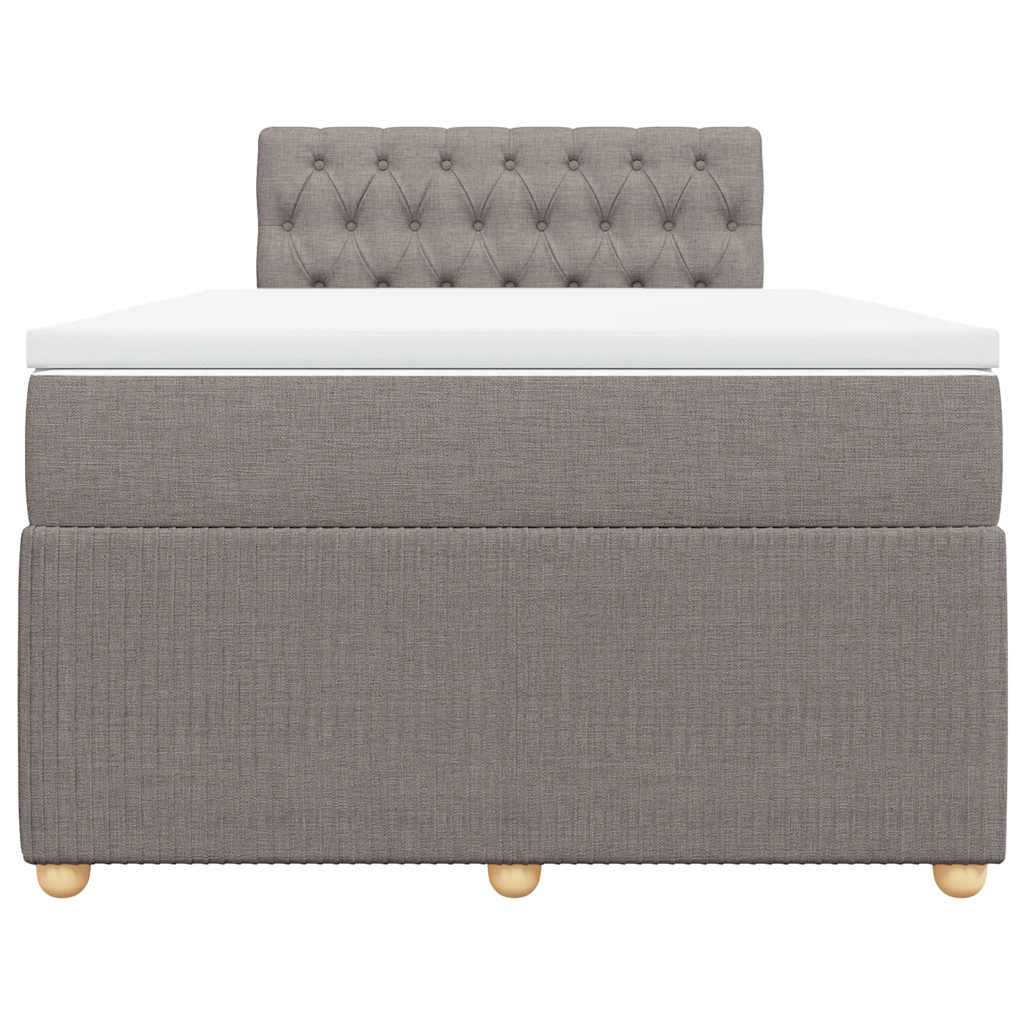 vidaXL Boxspring met matras stof taupe 120x190 cm, foto 4