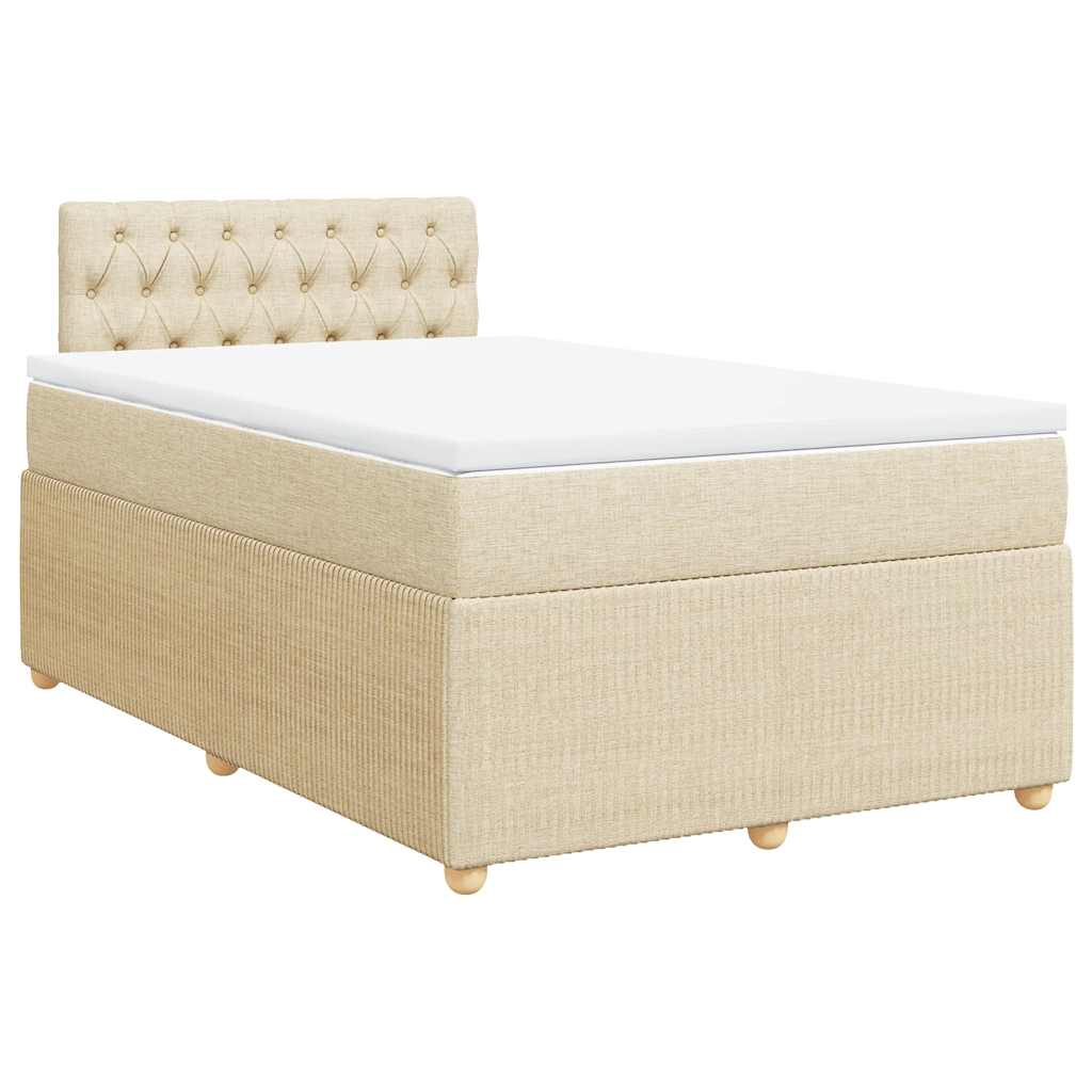 vidaXL Boxspring met matras stof crèmekleurig 120x190 cm, foto 3