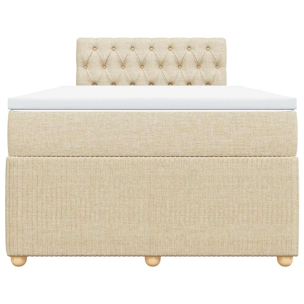 vidaXL Boxspring met matras stof crèmekleurig 120x190 cm, foto 4