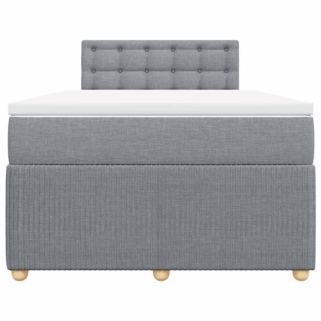 vidaXL Boxspring met matras stof lichtgrijs 120x190 cm grijs, foto 4
