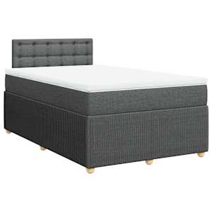 Box spring postel s matrací tmavě šedá 120x190 cm textil - obrázek 2