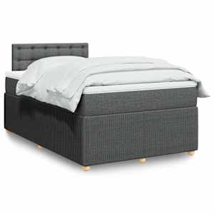Box spring postel s matrací tmavě šedá 120x190 cm textil - obrázek 1