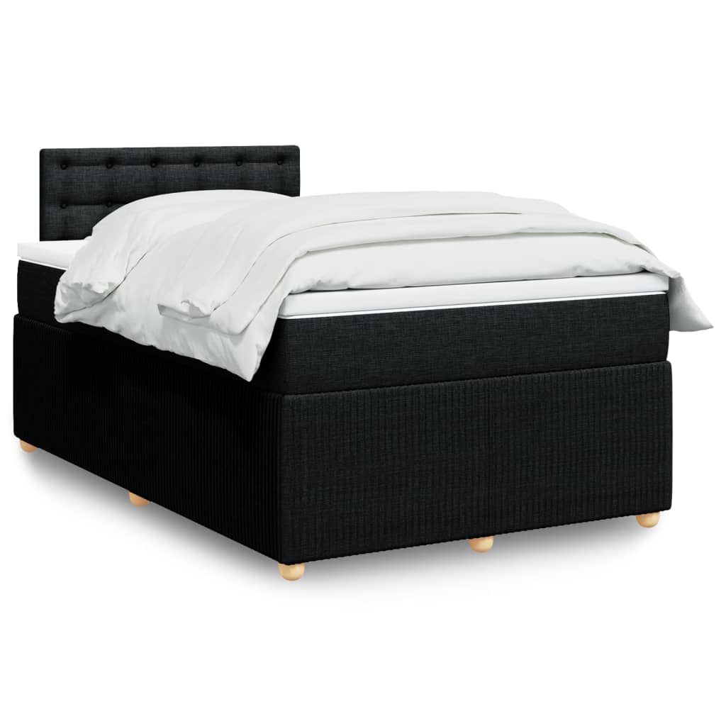 Boxspringbett mit Matratze Schwarz 120×190 cm Stoff