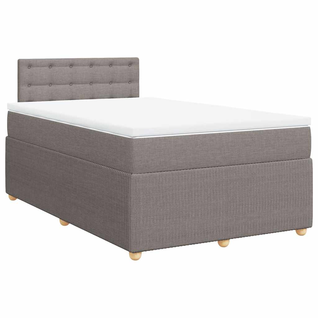 vidaXL Boxspring met matras stof taupe 120x190 cm, foto 3