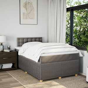 Box spring postel s matrací taupe 120x190 cm textil - obrázek 3