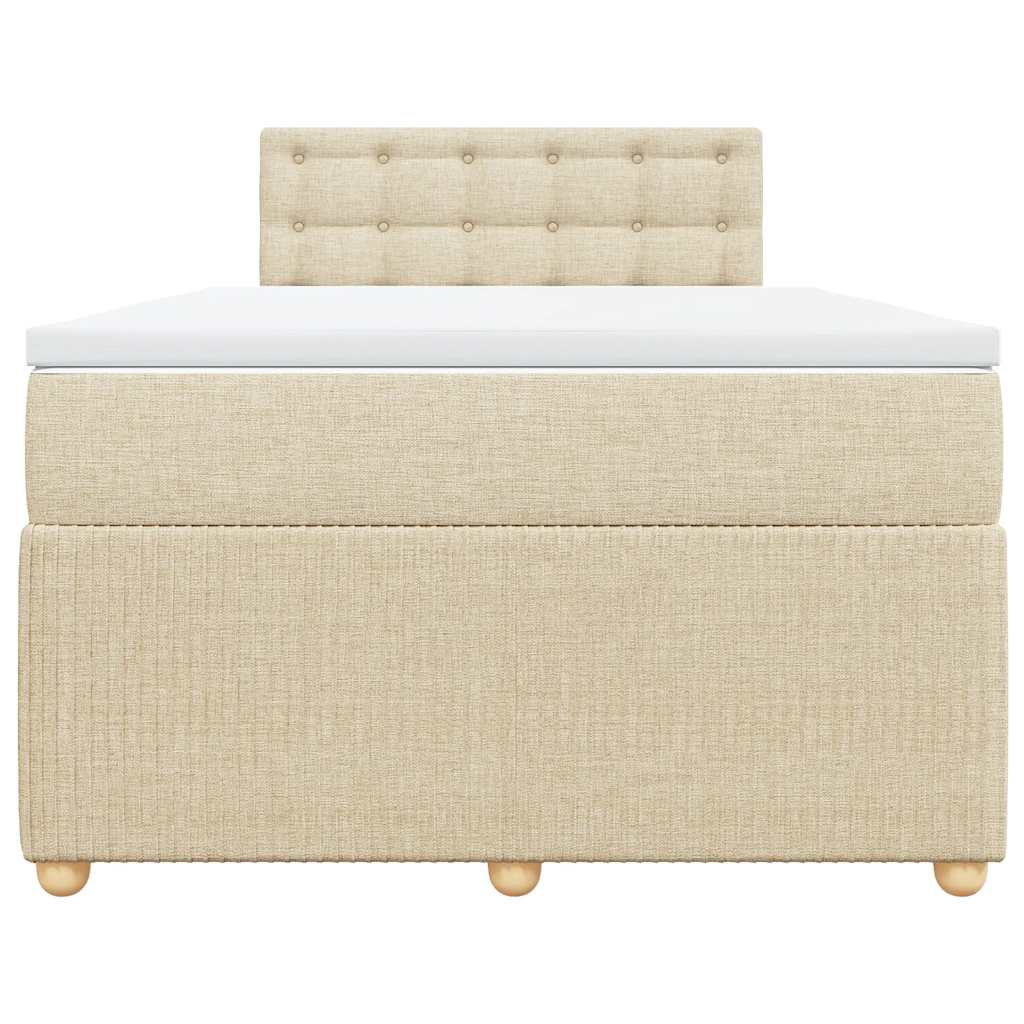 vidaXL Boxspring met matras stof crèmekleurig 120x190 cm, foto 4