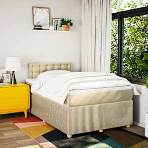 Box spring postel s matrací krémová 120x190 cm textil - obrázek 3