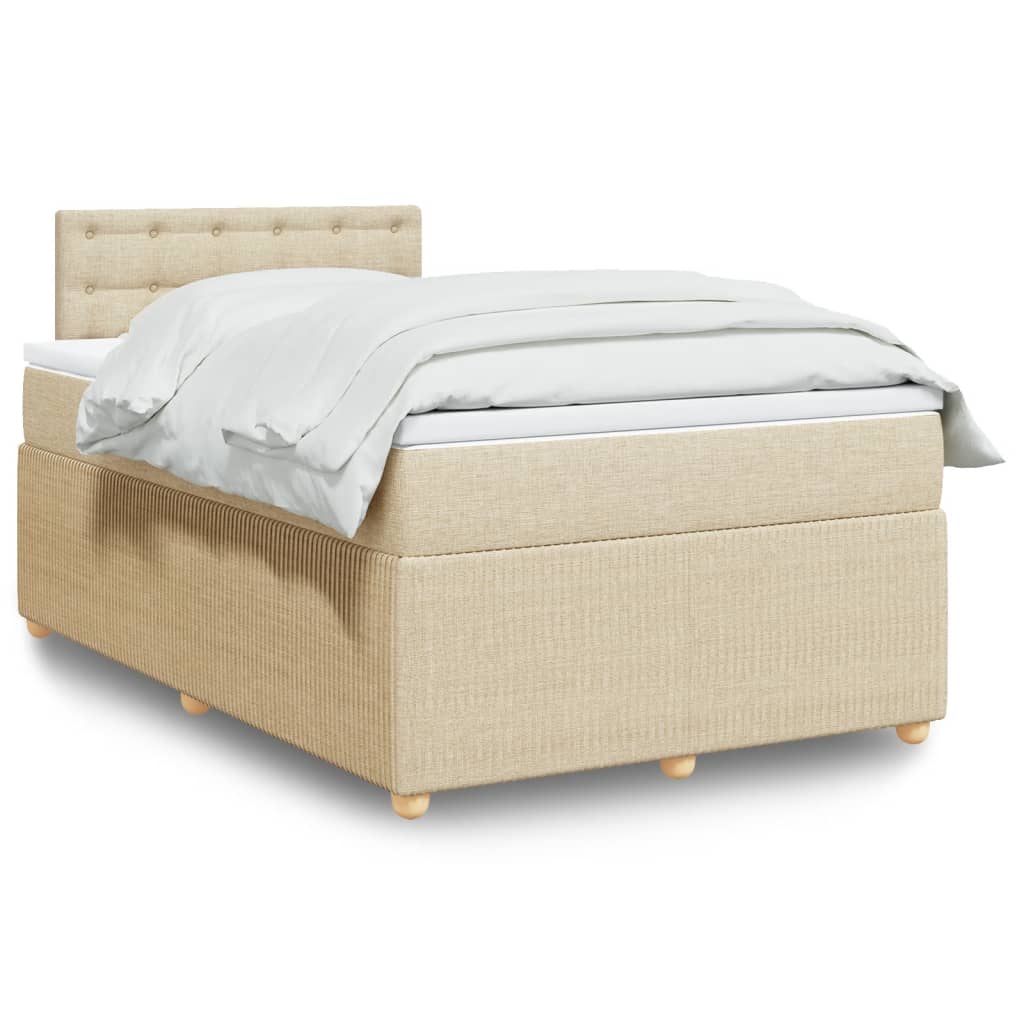 Boxspringbett mit Matratze Creme 120×190 cm Stoff