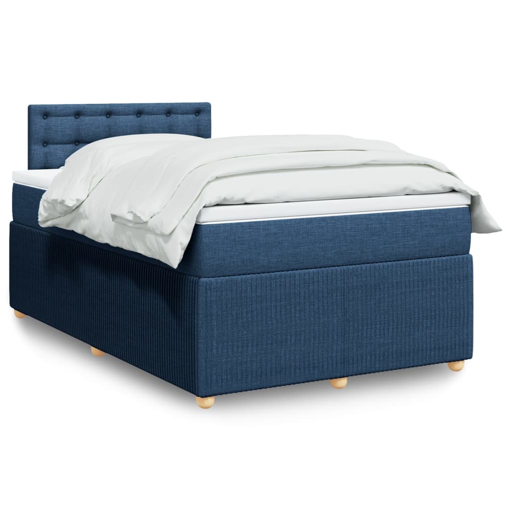 Boxspringbett mit Matratze Blau 120×190 cm Stoff