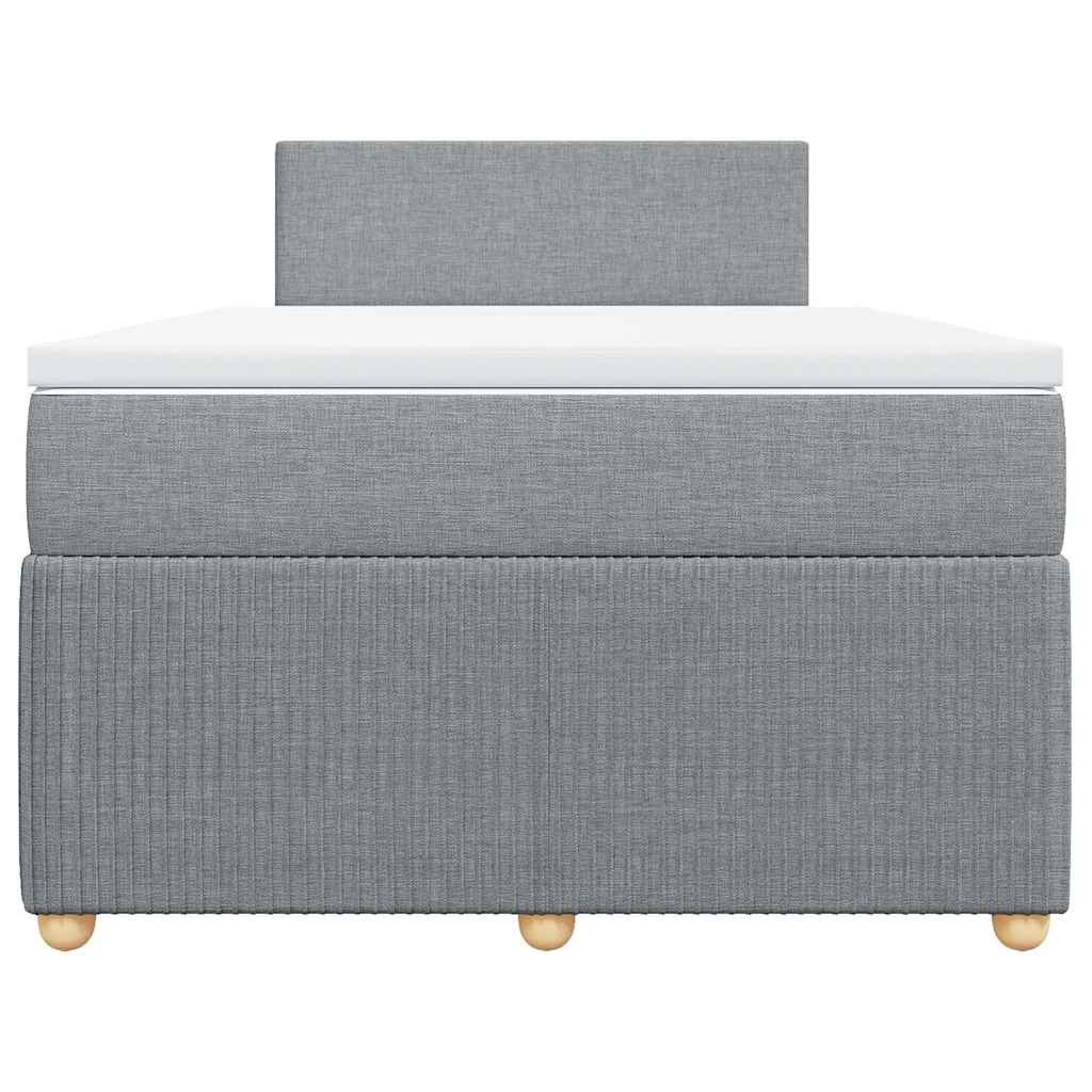 vidaXL Boxspring met matras stof lichtgrijs 120x200 cm grijs, foto 4