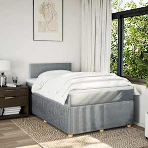 Box spring postel s matrací světle šedá 120 x 200 cm textil - obrázek 3