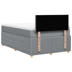 Box spring postel s matrací světle šedá 120 x 200 cm textil - obrázek 6