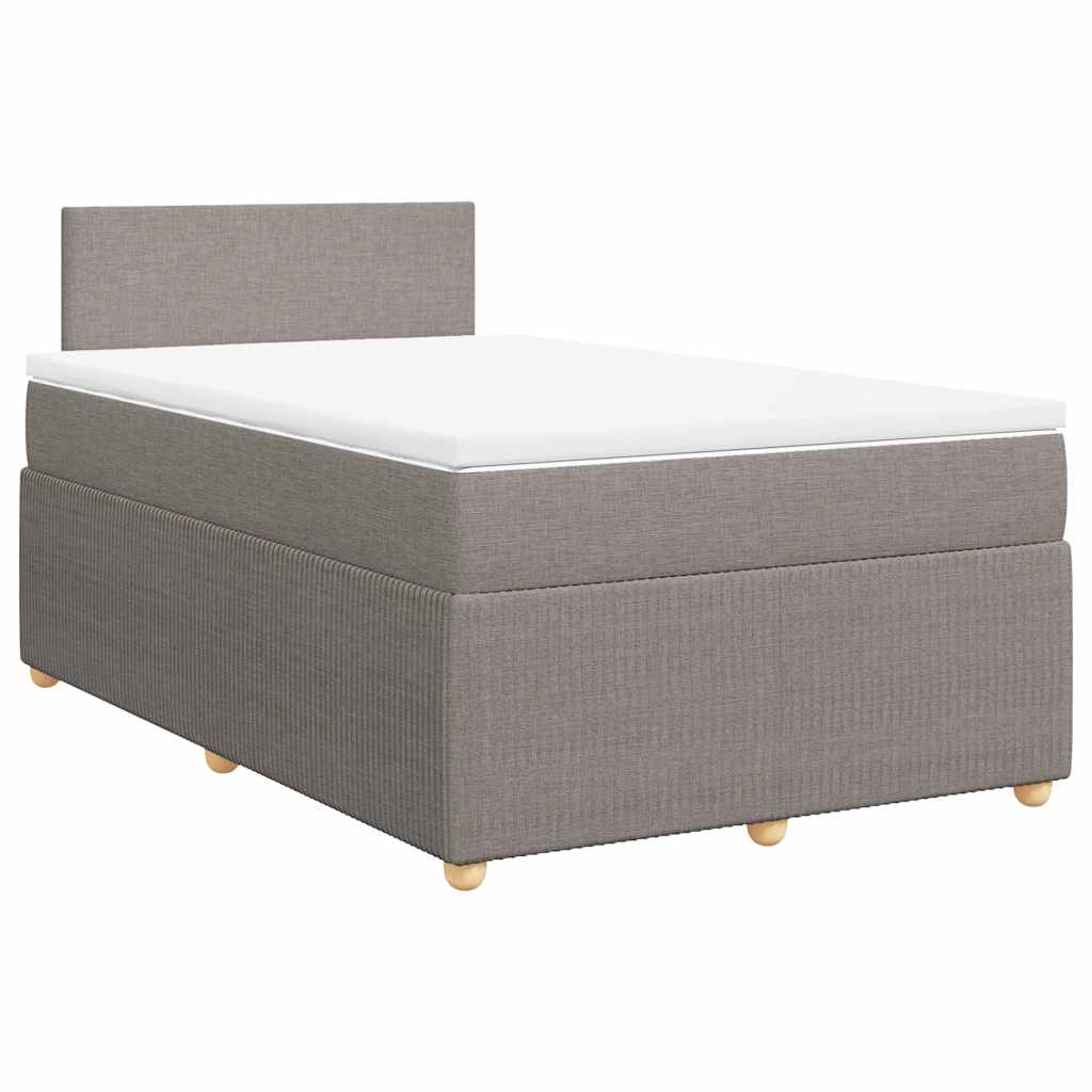 vidaXL Boxspring met matras stof taupe 120x200 cm, foto 3