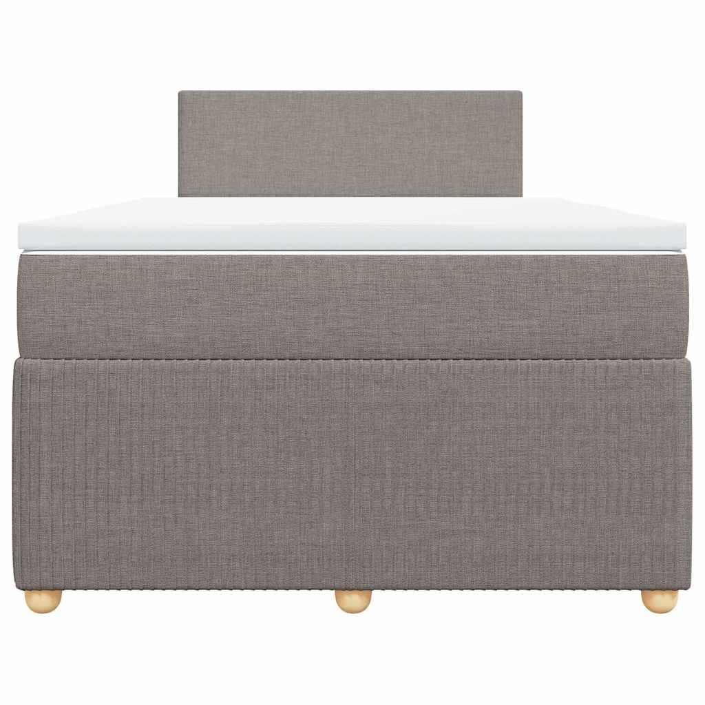 vidaXL Boxspring met matras stof taupe 120x200 cm, foto 4