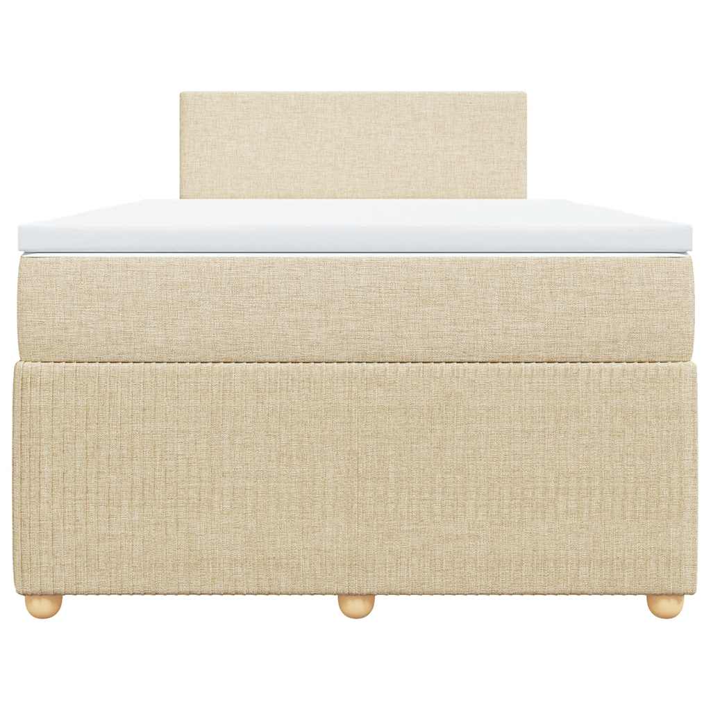 vidaXL Boxspring met matras stof crèmekleurig 120x200 cm, foto 4