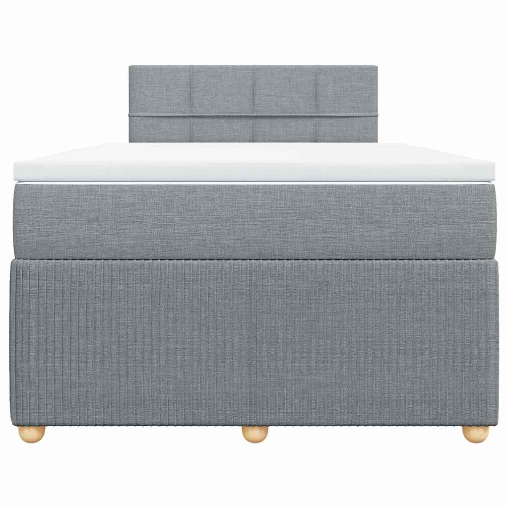 vidaXL Boxspring met matras stof lichtgrijs 120x200 cm grijs, foto 4