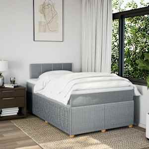 Box spring postel s matrací světle šedá 120 x 200 cm textil - obrázek 3