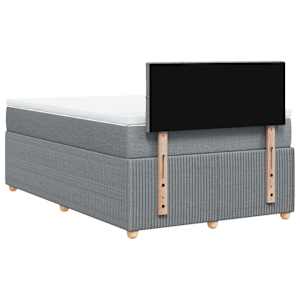 Box spring postel s matrací světle šedá 120 x 200 cm textil - obrázek 6