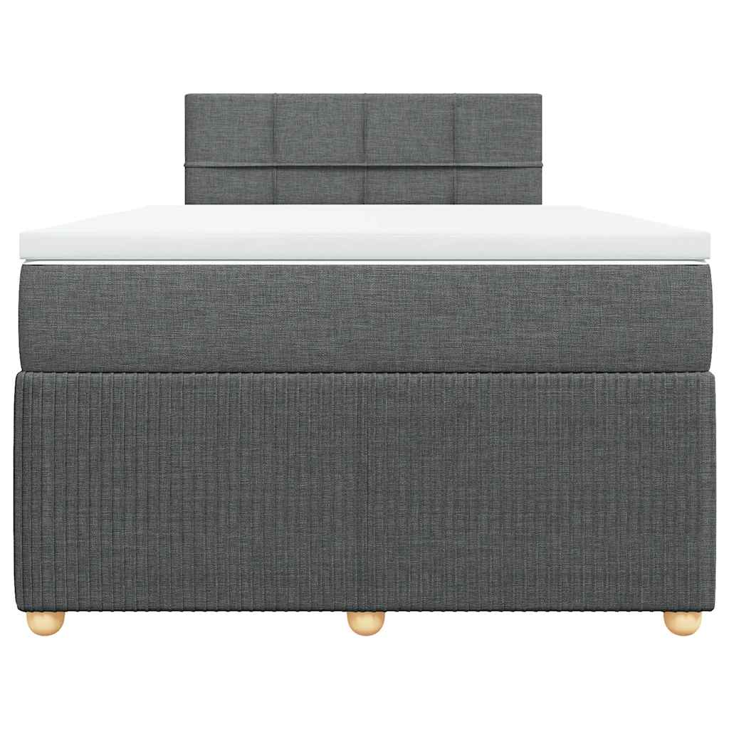vidaXL Boxspring met matras stof donkergrijs 120x200 cm grijs, foto 4