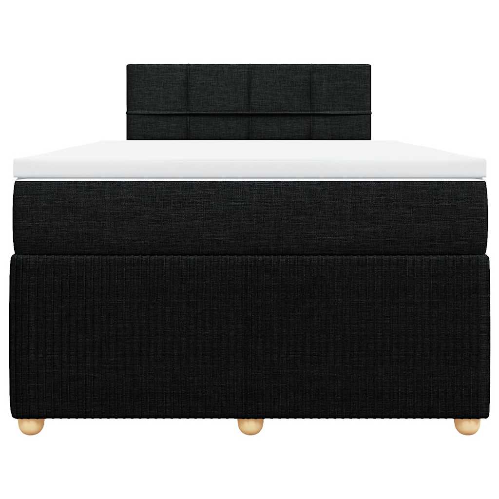 vidaXL Boxspring met matras stof zwart 120x200 cm, foto 4
