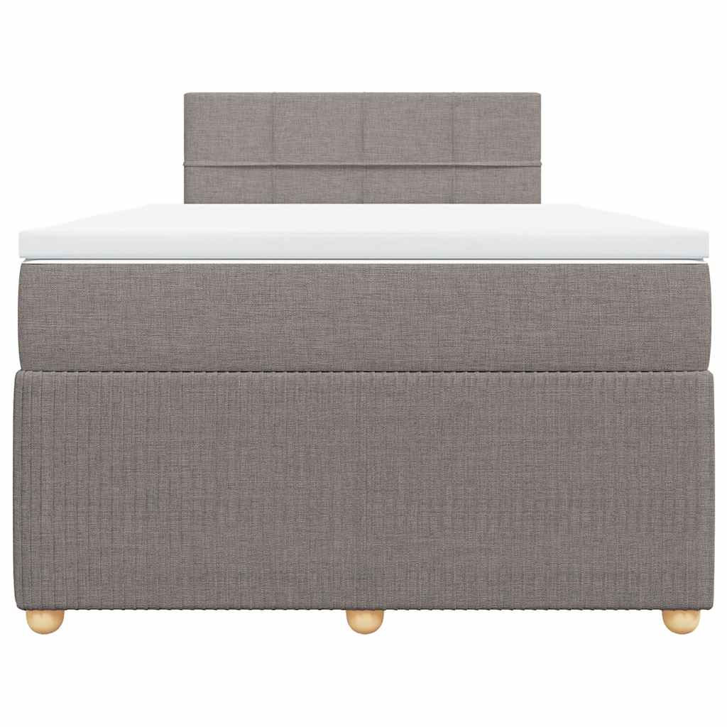 vidaXL Boxspring met matras stof taupe 120x200 cm, foto 4