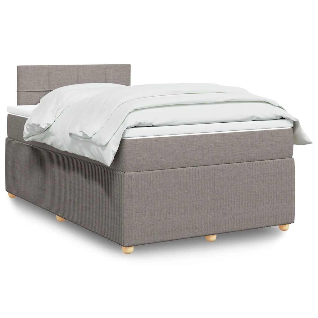 vidaXL Giroletto a Molle con Materasso Tortora 120x200 cm in Tessuto