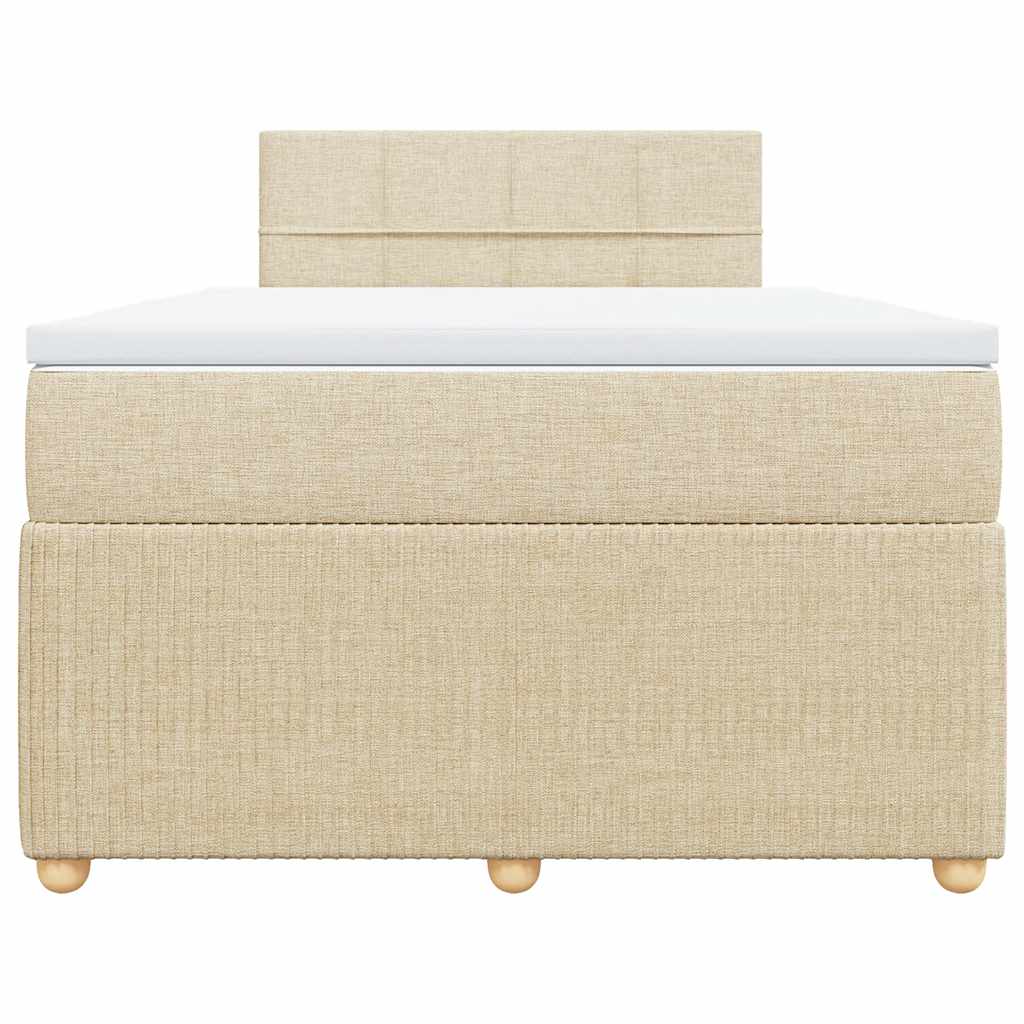 vidaXL Boxspring met matras stof crèmekleurig 120x200 cm, foto 4
