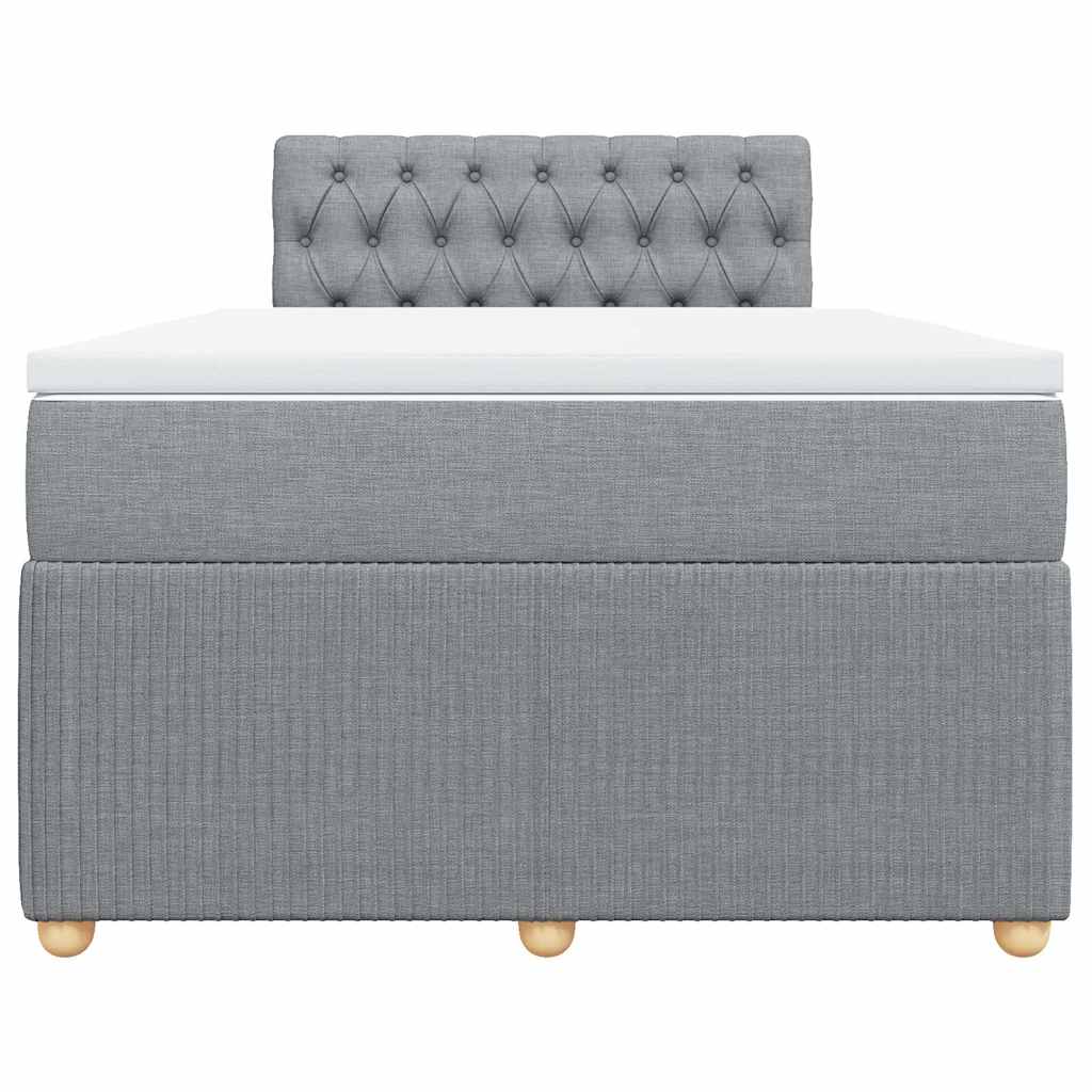 vidaXL Boxspring met matras stof lichtgrijs 120x200 cm grijs, foto 4