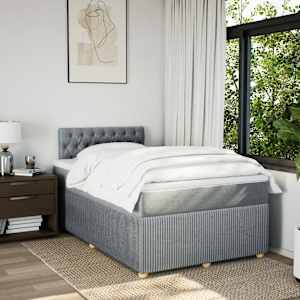 Box spring postel s matrací světle šedá 120 x 200 cm textil - obrázek 3