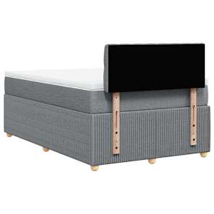 Box spring postel s matrací světle šedá 120 x 200 cm textil - obrázek 6