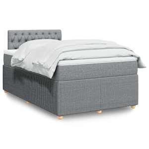 Box spring postel s matrací světle šedá 120 x 200 cm textil - obrázek 1