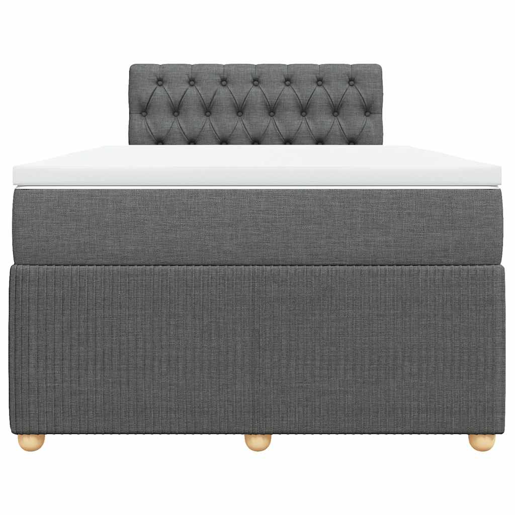 vidaXL Boxspring met matras stof donkergrijs 120x200 cm grijs, foto 4