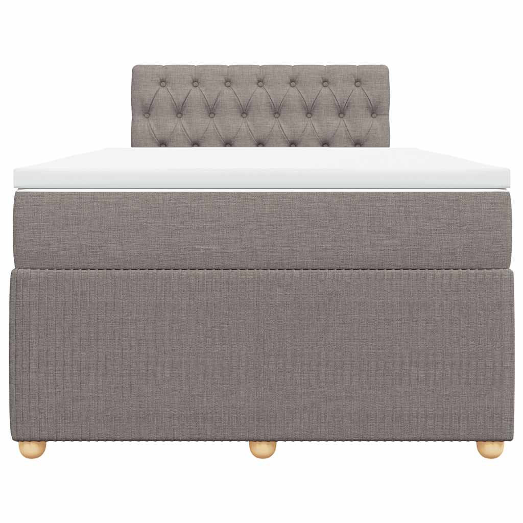 vidaXL Boxspring met matras stof taupe 120x200 cm, foto 4