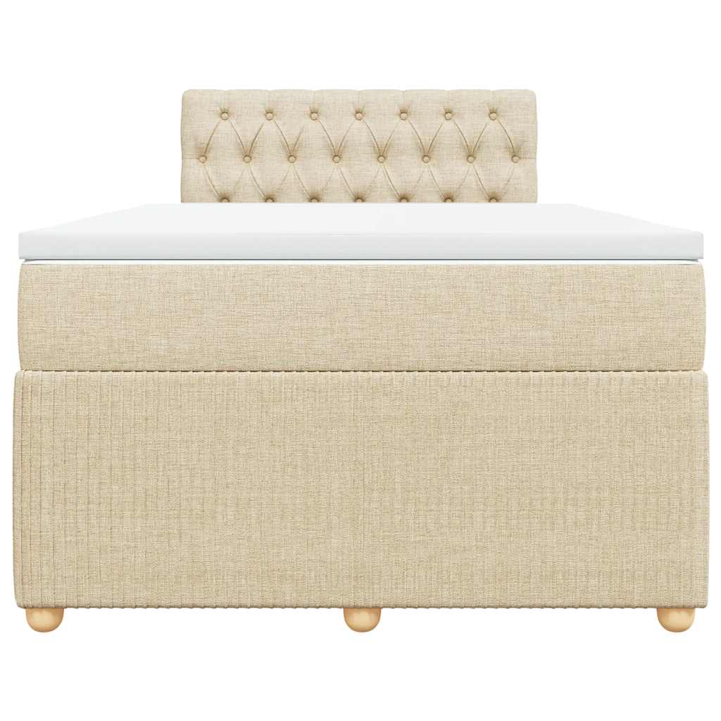 vidaXL Boxspring met matras stof crèmekleurig 120x200 cm, foto 4