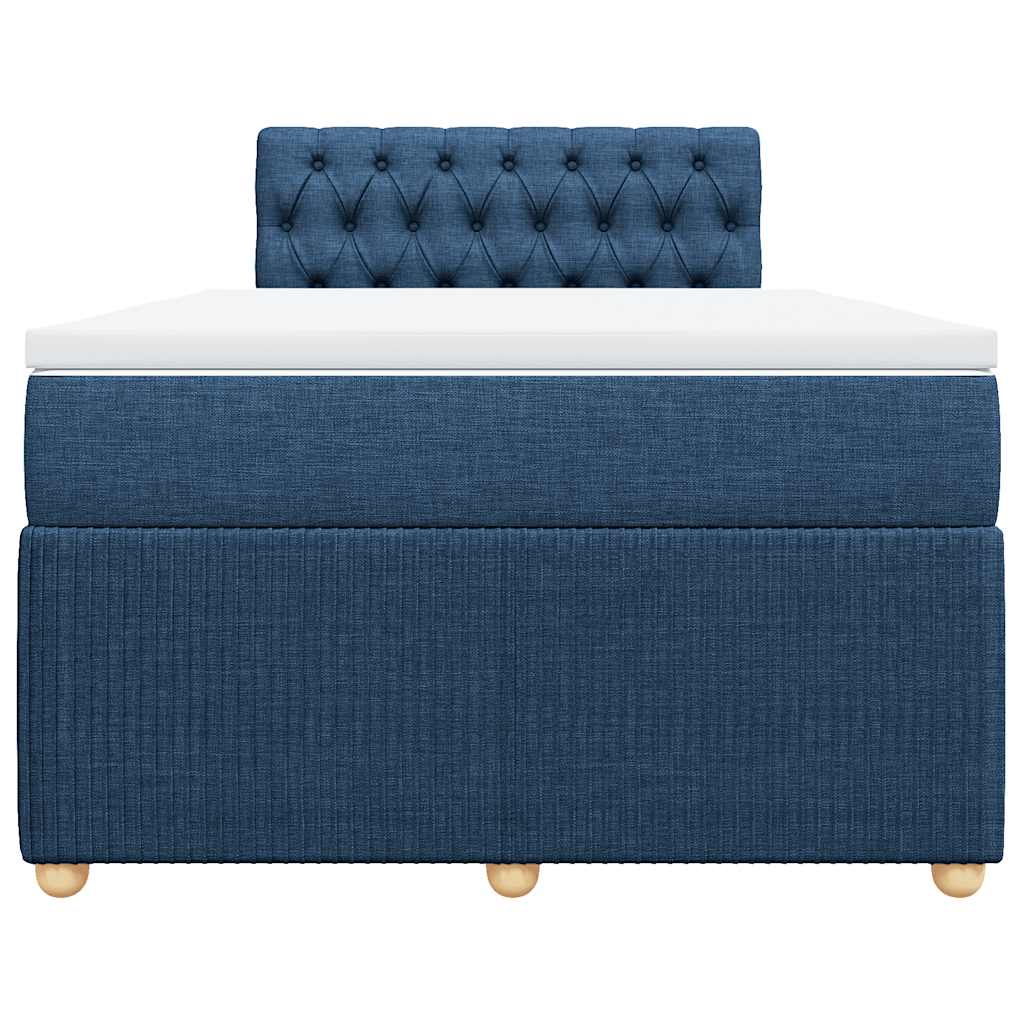vidaXL Boxspring met matras stof blauw 120x200 cm, foto 4