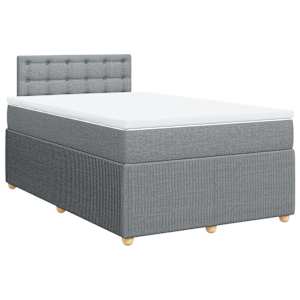 Box spring postel s matrací světle šedá 120 x 200 cm textil - obrázek 2