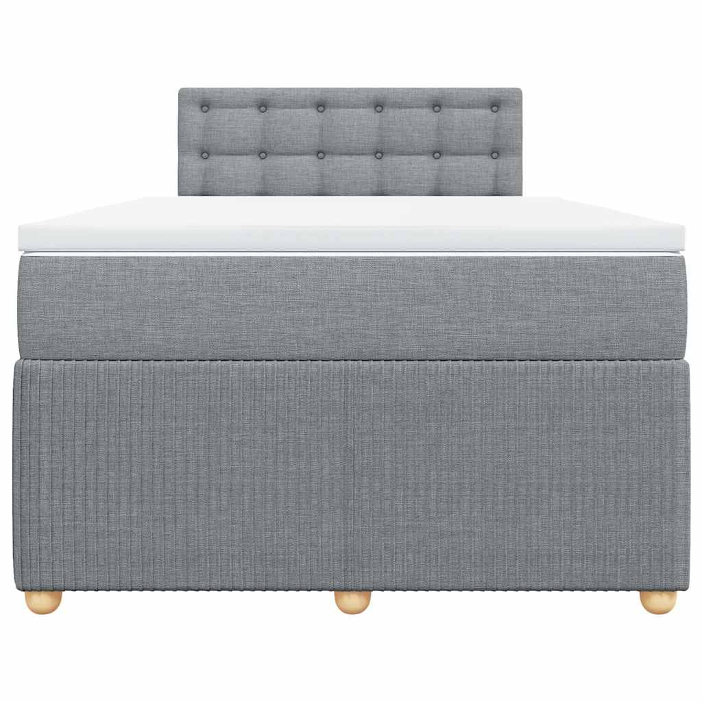 vidaXL Boxspring met matras stof lichtgrijs 120x200 cm grijs, foto 4