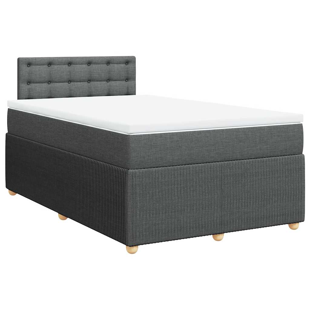 vidaXL Boxspring met matras stof donkergrijs 120x200 cm grijs, foto 3