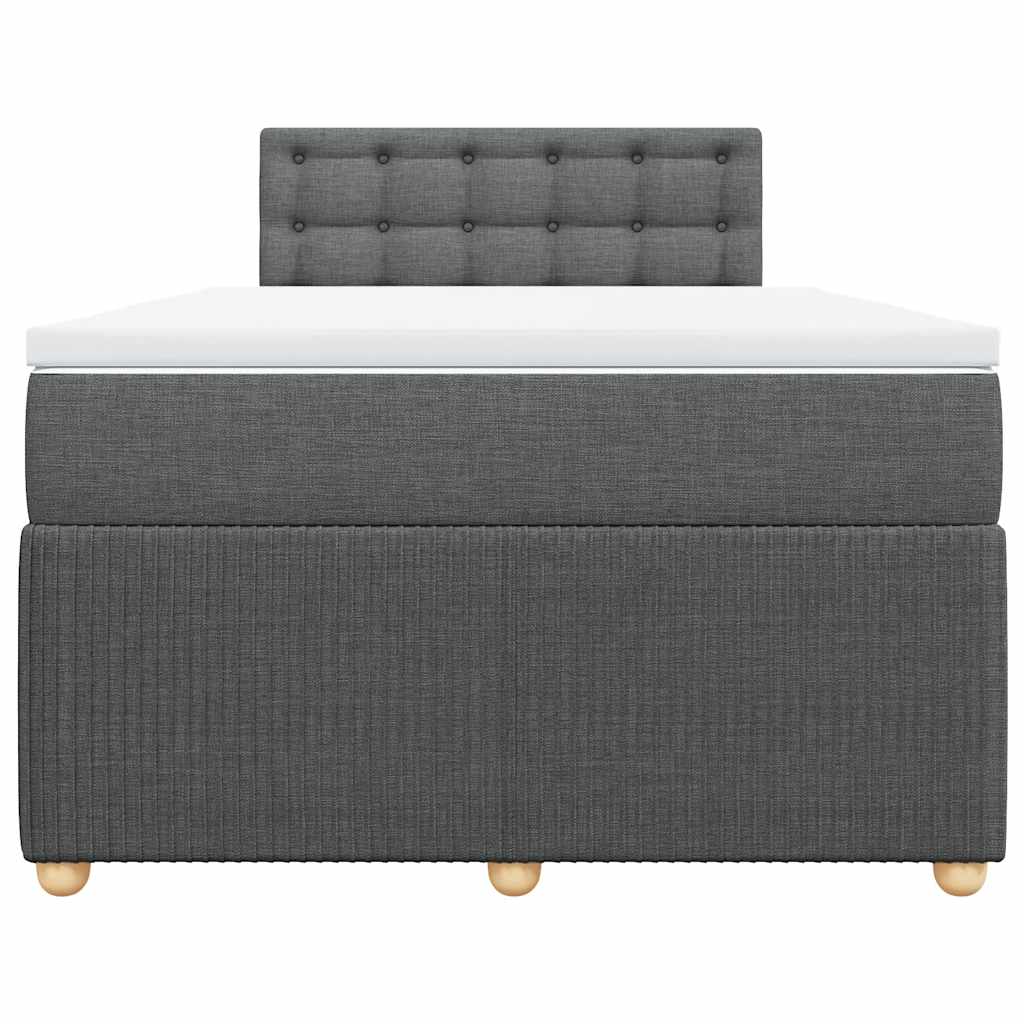 vidaXL Boxspring met matras stof donkergrijs 120x200 cm grijs, foto 4