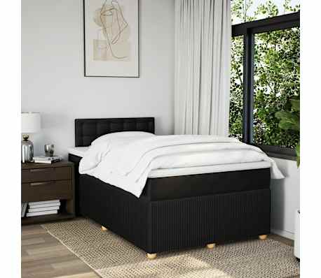 vidaXL kontinentalseng med madras 120x200 cm stof sort