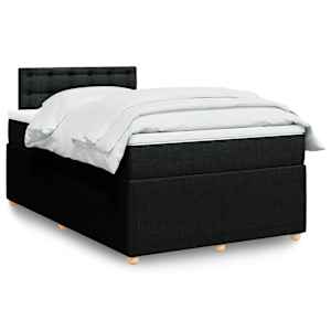 Box spring postelja z vzmetnico črn 120x200 cm blago