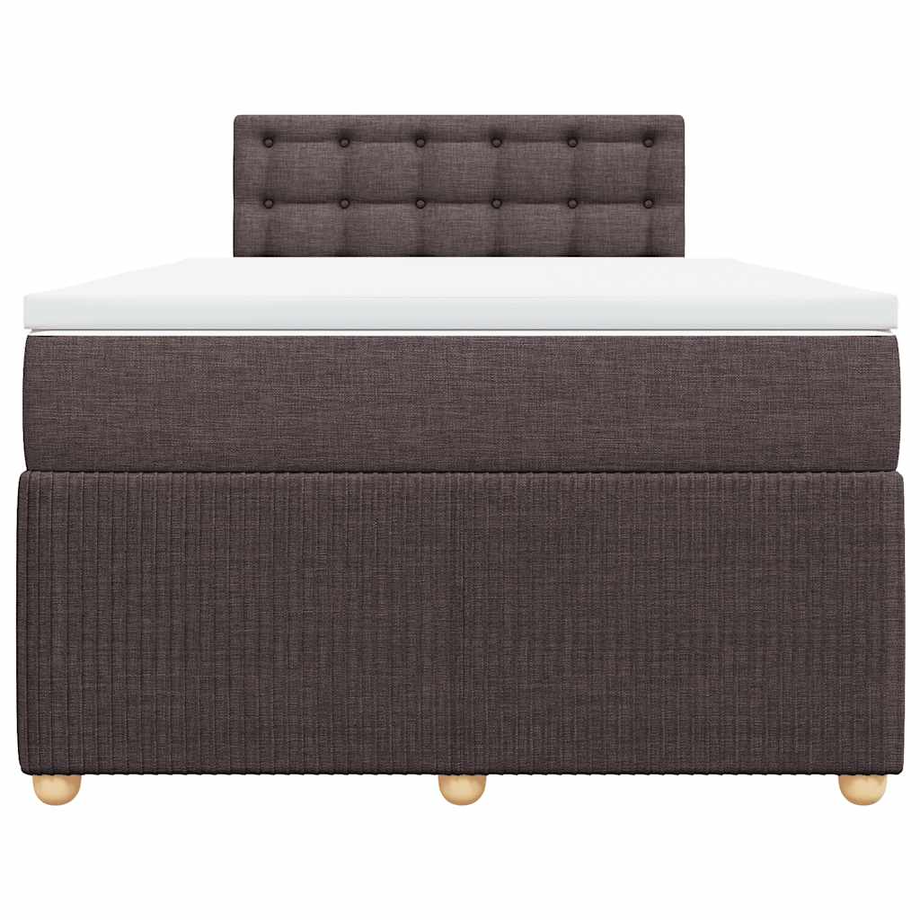 vidaXL Boxspring met matras stof donkerbruin 120x200 cm bruin, foto 4