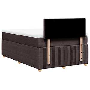Box spring postel s matrací tmavě hnědá 120x200 cm textil - obrázek 6